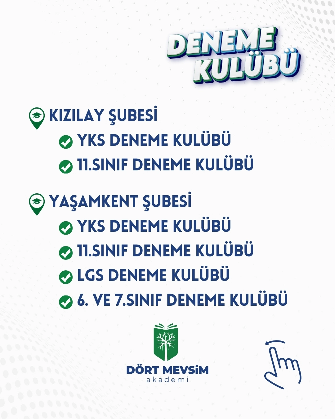 Kızılay ve Yaşamkent YKS, LGS ve ara sınıf deneme kulüpleri